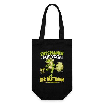 Entspannter Frosch Yoga Duftbaum - Geschenkbeutel für Flaschen - Schwarz - Vorne