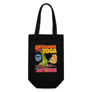 Entspannen mit Yoga Duftkerze - Geschenkbeutel für Flaschen - Schwarz - Vorne