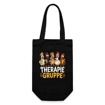 Therapiegruppe Hühner Party - Geschenkbeutel für Flaschen - Schwarz - Vorne