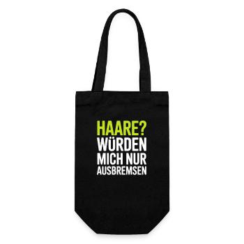 Glatze Glatzenträger Glatzkopf Geschenk - Geschenkbeutel für Flaschen - Schwarz - Vorne