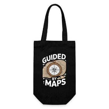 Guided By Maps Topografische Karte - Geschenkbeutel für Flaschen - Schwarz - Vorne