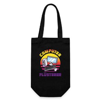 Computer Flüsterer Retro Pc Nerd It Admin Gamer - Geschenkbeutel für Flaschen - Schwarz - Vorne