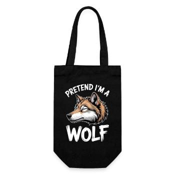 Wolf Sprüche Wölfe Lustiges Wolf Geschenk - Geschenkbeutel für Flaschen - Schwarz - Vorne