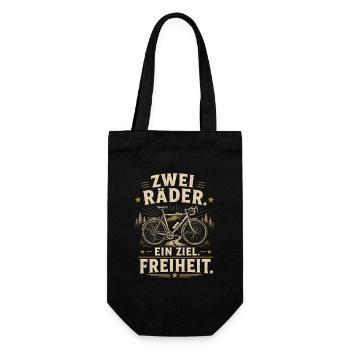 Zwei Räder Freiheit Fahrrad Shirt - Geschenkbeutel für Flaschen - Schwarz - Vorne
