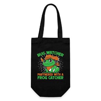 Frog Catcher Bug Watcher Partnered With Catcher - Geschenkbeutel für Flaschen - Schwarz - Vorne