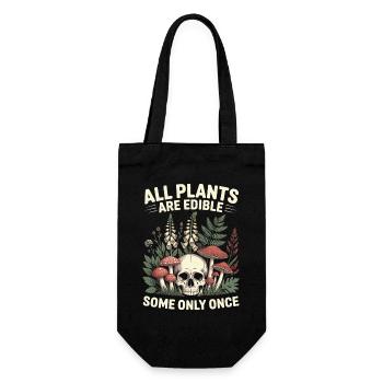 All Plants Are Edible Skull Garden - Gift Bag for Bottles - black - Front
