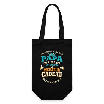 Papa Humour Le Meilleur Cadeau - Sac à bouteille - noir - Devant