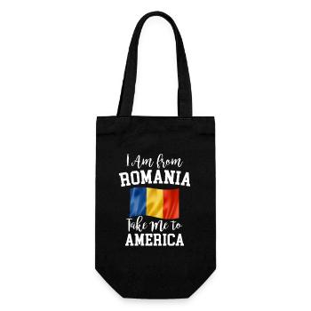 I am from romania take me to America - Geschenkbeutel für Flaschen - Schwarz - Vorne