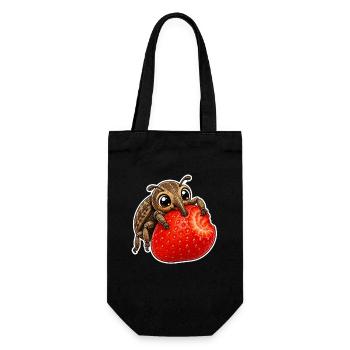 Kawaii Weevil Strawberry Summer Cartoon - Gift Bag for Bottles - black - Front