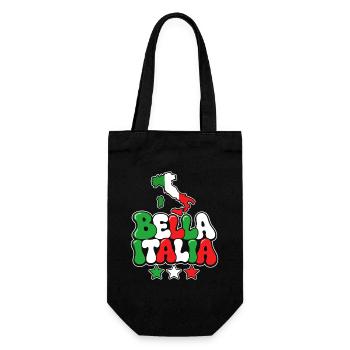 Bella Italia Pop Art – Farbenpracht - Geschenkbeutel für Flaschen - Schwarz - Vorne