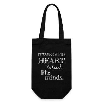 Big Heart to Teach Little Minds - Gift Bag for Bottles - black - Front
