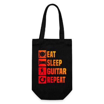 Guitar Game Gift Idea for a Guitar Player - Gift Bag for Bottles - black - Front