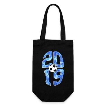 7 JAHRE JAHRGANG 2019 FUßBALL 7. GEBURTSTAG - Geschenkbeutel für Flaschen - Schwarz - Vorne