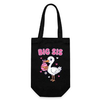 Gender Reveal Big Sister Baby Shower Team Pink Mom - Gift Bag for Bottles - black - Front