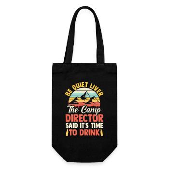 Camping Bonfire Camp Life Forest Camper - Geschenkbeutel für Flaschen - Schwarz - Vorne