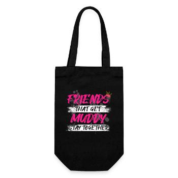 Friends that get muddy Race Schlammlauf Mud Run - Gift Bag for Bottles - black - Front