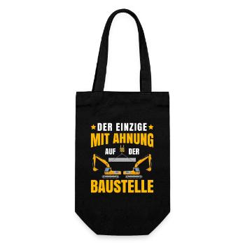 Baustelle Handwerker Bauarbeiter Bauleiter Humor - Geschenkbeutel für Flaschen - Schwarz - Vorne
