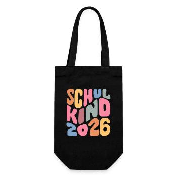 Schulkind 2026 - Einschulung - Erstklässler - Geschenkbeutel für Flaschen - Schwarz - Vorne