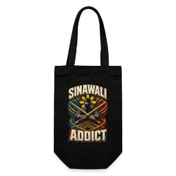 Escrima Arnis Kampfsport Sinawali - Geschenkbeutel für Flaschen - Schwarz - Vorne