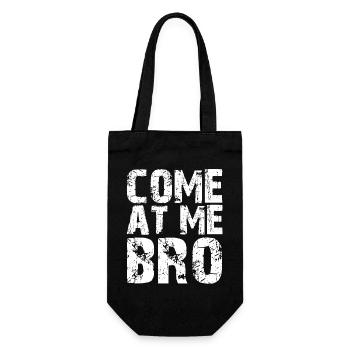 Komm auf mich, Bruder, lustiges, sarkastisches Retro-Kämpfer-Geschenk - Geschenkbeutel für Flaschen - Schwarz - Vorne
