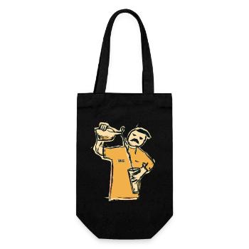 Barman louche qui verse de la bière - Sac à bouteille - noir - Devant