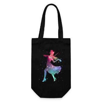 Violin Violinist Space Ladies Girl Violin - Gift Bag for Bottles - black - Front