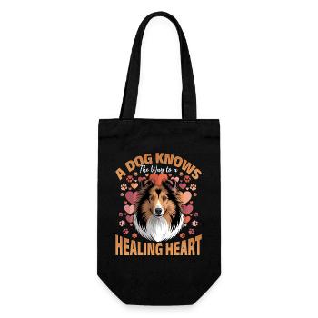 Shetland Sheepdog Sheltie Dog Breed - Gift Bag for Bottles - black - Front