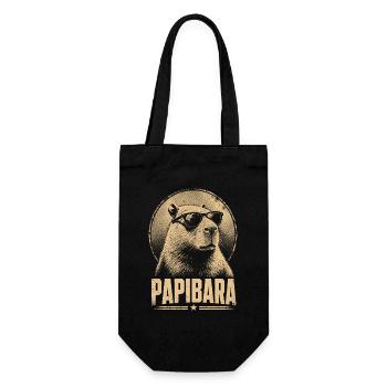 Papibara Brillen-Lama Retro - Geschenkbeutel für Flaschen - Schwarz - Vorne