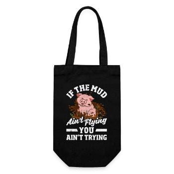Girl on muddy obstacle course - Gift Bag for Bottles - black - Front