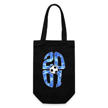 25 YEARS BORN 2001 FOOTBALL 25TH BIRTHDAY - Gift Bag for Bottles - black - Front