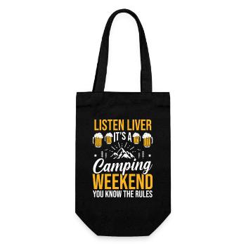 Camping Bonfire Camp Life Forest Camper - Geschenkbeutel für Flaschen - Schwarz - Vorne