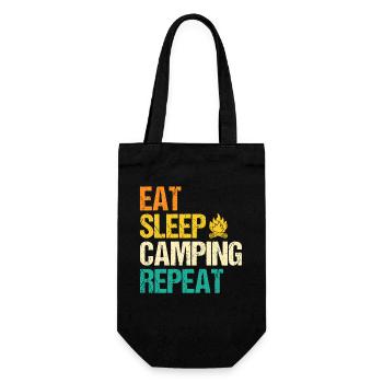 Camping Bonfire Camp Life Forest Camper - Geschenkbeutel für Flaschen - Schwarz - Vorne