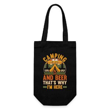 Camping Beer Camp Life Forest Camper - Geschenkbeutel für Flaschen - Schwarz - Vorne
