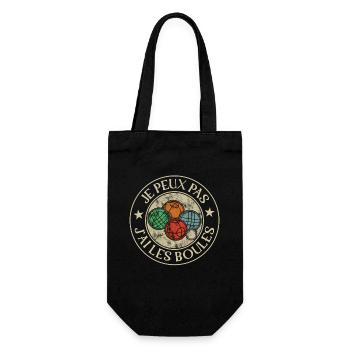 Je Ne Peux Pas J'ai Les Boules - Bouliste - Geschenkbeutel für Flaschen - Schwarz - Vorne