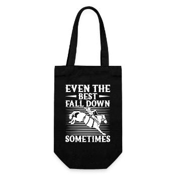 Rodeo Horse Riding Even The Best Fall Down Cowboy - Gift Bag for Bottles - black - Front