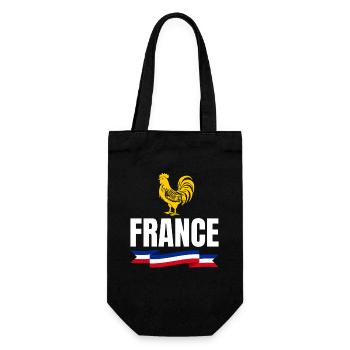 France Coq Dore Ruban Tricolore - Sac à bouteille - noir - Devant