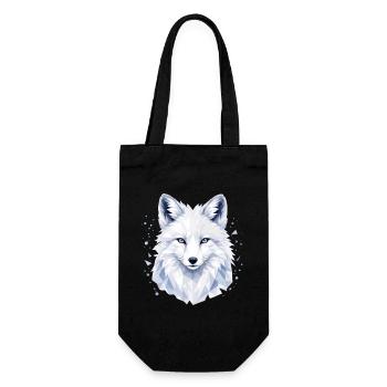 Arktischer Fuchs Polygon Design - Geschenkbeutel für Flaschen - Schwarz - Vorne