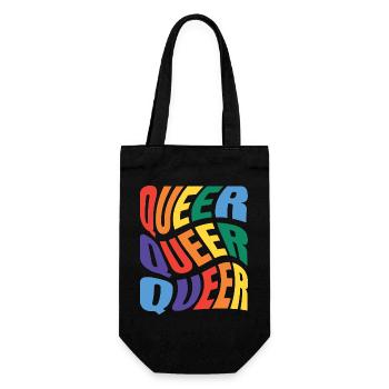 -2026-_LGBTQ_Queer_Queer_Queer_3 - Geschenkbeutel für Flaschen - Schwarz - Vorne