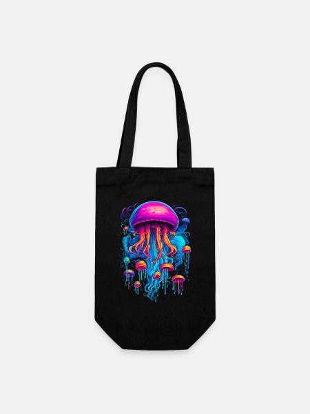 Rhapsodie Colorée : Méduses en harmonie cosmique - Sac à bouteille - noir