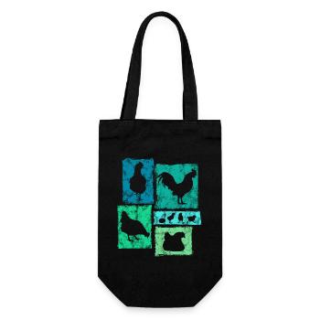 Chickens Retro Graphic for Farmer and Farm - Gift Bag for Bottles - black - Front