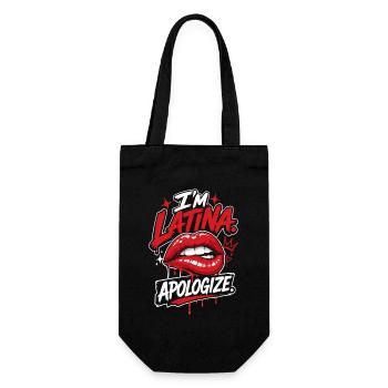 Latina Lip Graphic I’m Latina Apologize - Geschenkbeutel für Flaschen - Schwarz - Vorne