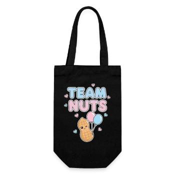 Geschlechterenthüllung Team Nuts Babyparty Team Jungenteam - Geschenkbeutel für Flaschen - Schwarz - Vorne