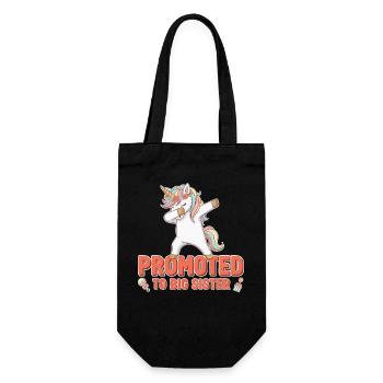 Gender Reveal Promoted To Big Sister Baby Shower - Gift Bag for Bottles - black - Front