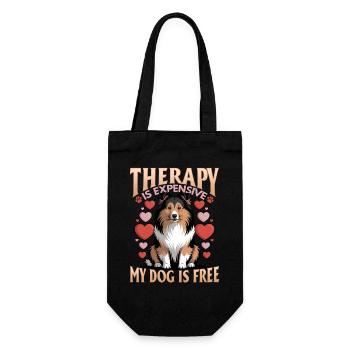 Shetland Sheepdog Sheltie Dog Breed - Gift Bag for Bottles - black - Front