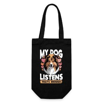 Shetland Sheepdog Sheltie Dog Breed - Geschenkbeutel für Flaschen - Schwarz - Vorne