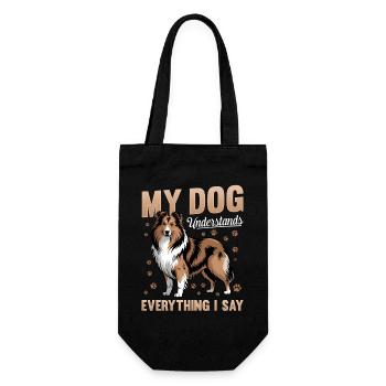 Shetland Sheepdog Sheltie Dog Breed - Gift Bag for Bottles - black - Front