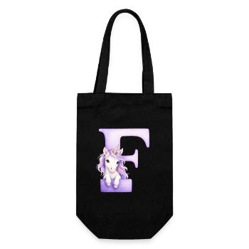 Lettre C Licorne Violette - Sac à bouteille - noir - Devant