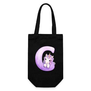 Lettre C Licorne Violette - Sac à bouteille - noir - Devant