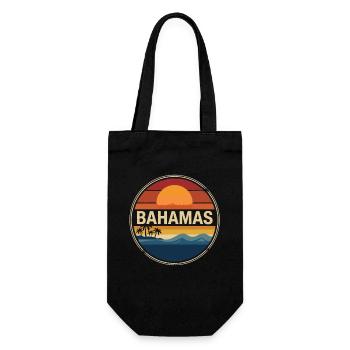 Bahamas Sonnenuntergang Retro - Geschenkbeutel für Flaschen - Schwarz - Vorne