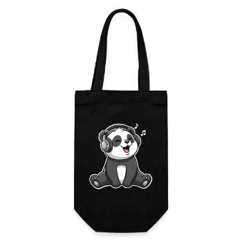Panda Musik - Geschenkbeutel für Flaschen - Schwarz - Vorne